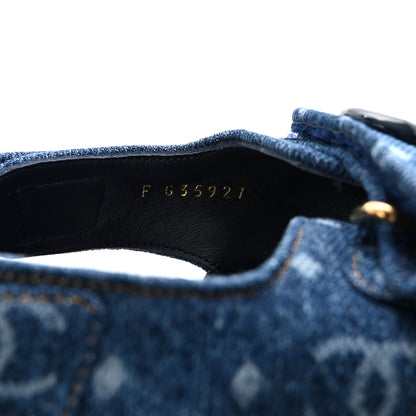 Chanel Printed Denim CC Dad Sandals 40 Dark Blue 9 of 10