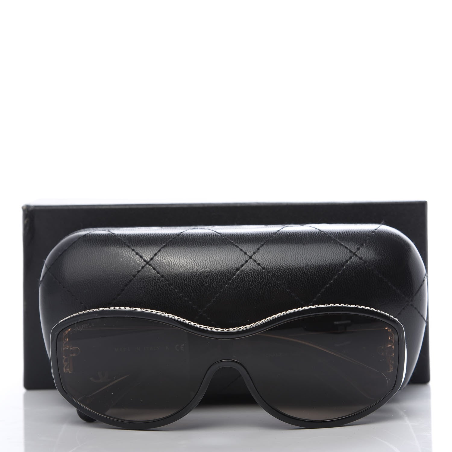 Chanel Shield Sunglasses 6052 Black Gold 8 of 8
