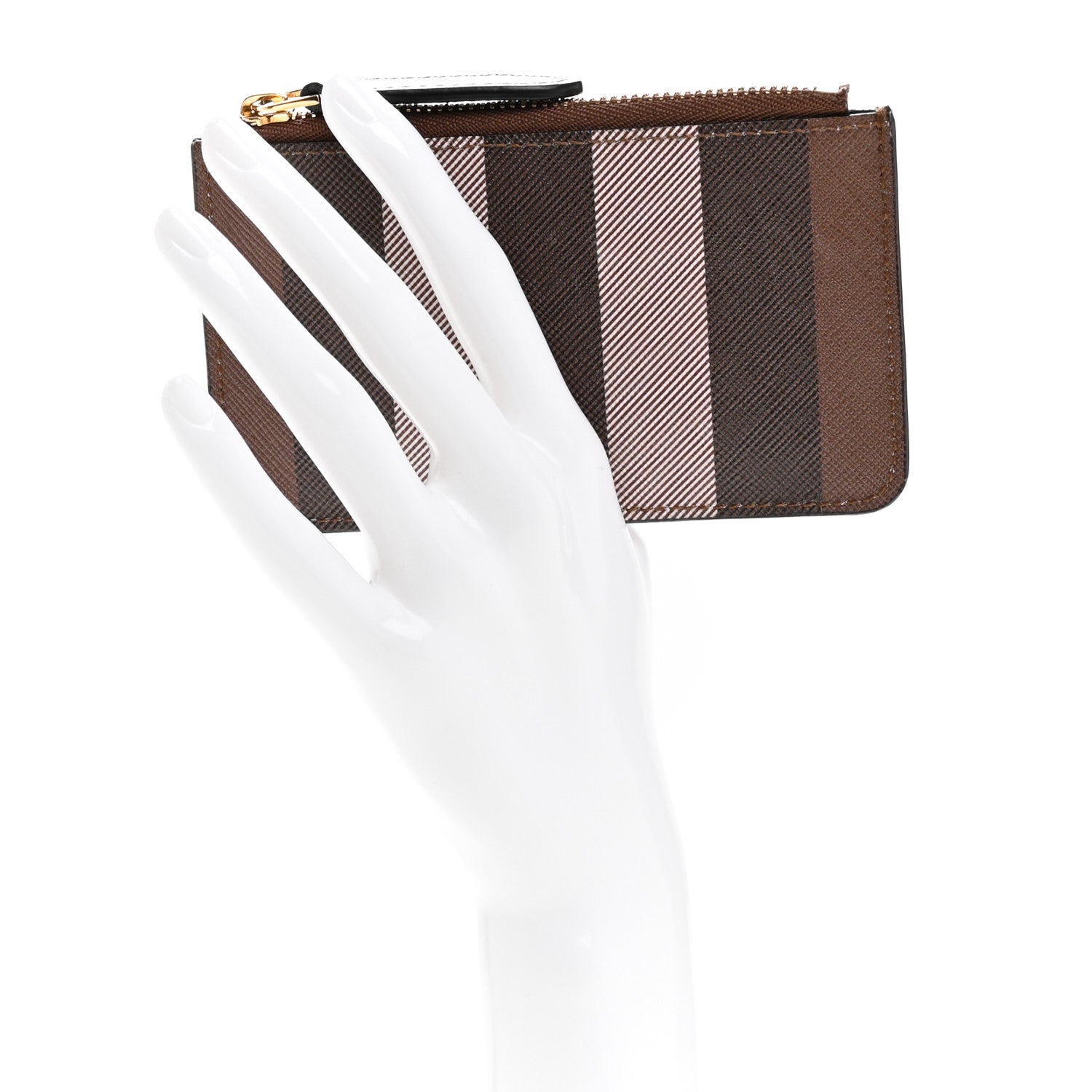 Burberry Kelbrook Exaggerated Check Canvas Card Case Birch Brown 2 of 6