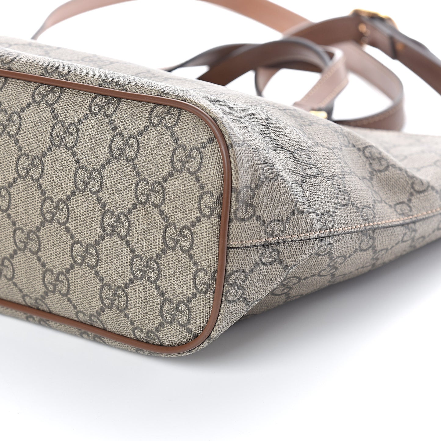 Soft GG Supreme Monogram Small Crossbody Tote Beige Cuir