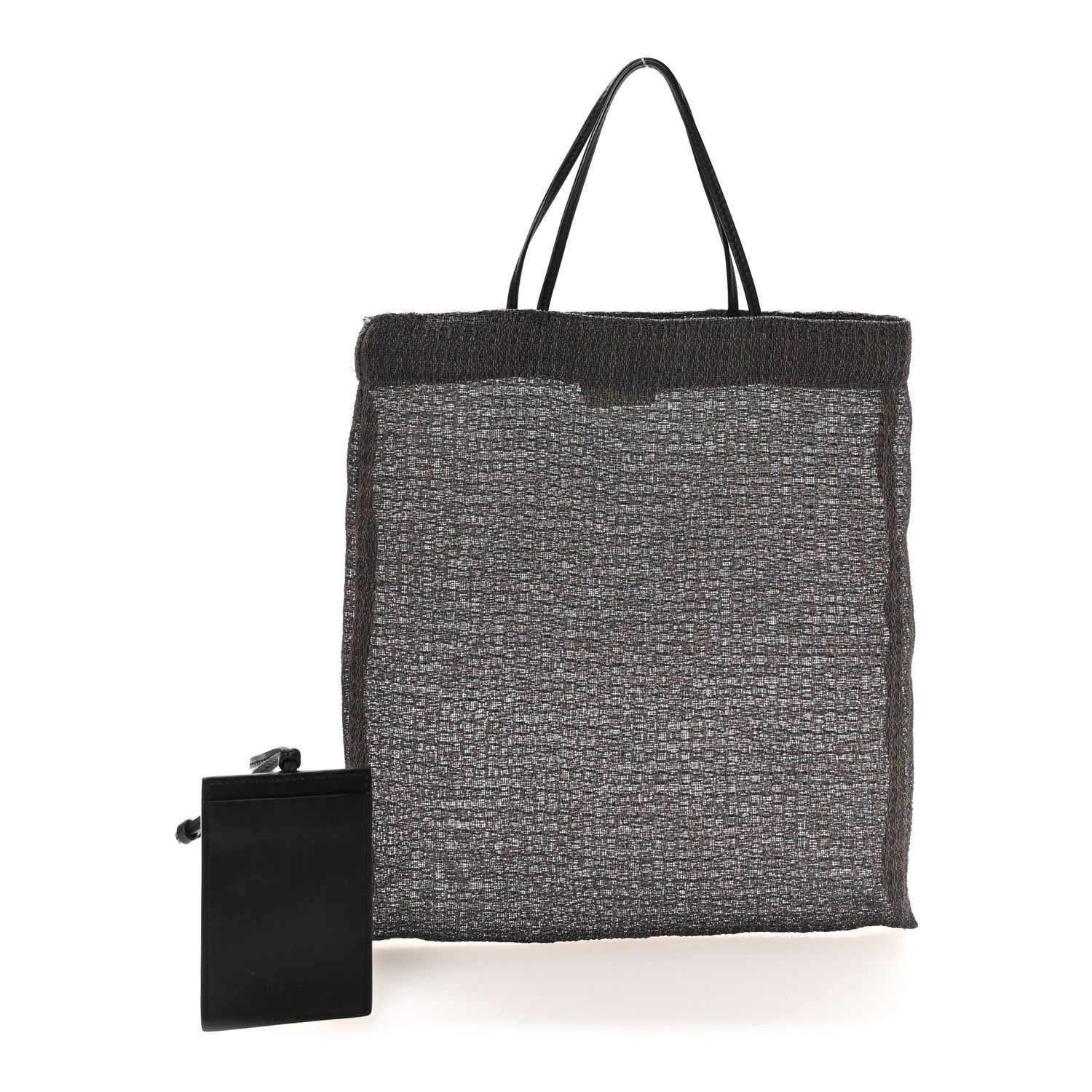 The Row Mesh Saddle Calfskin Mini Barn Tote Bag Blue 3 of 10