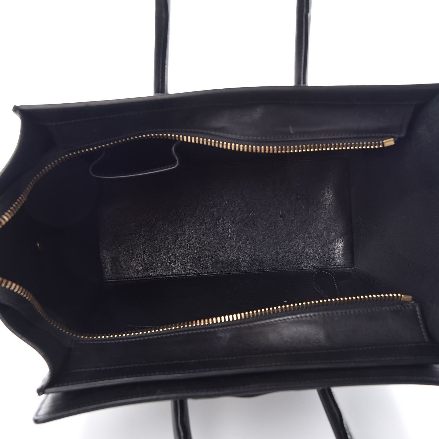 Shrunken Lambskin Micro Bi-Color Luggage Black White