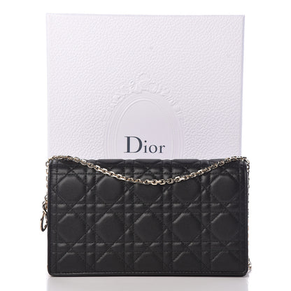 Christian Dior Lambskin Cannage Lady Dior Pouch Black 11 of 11