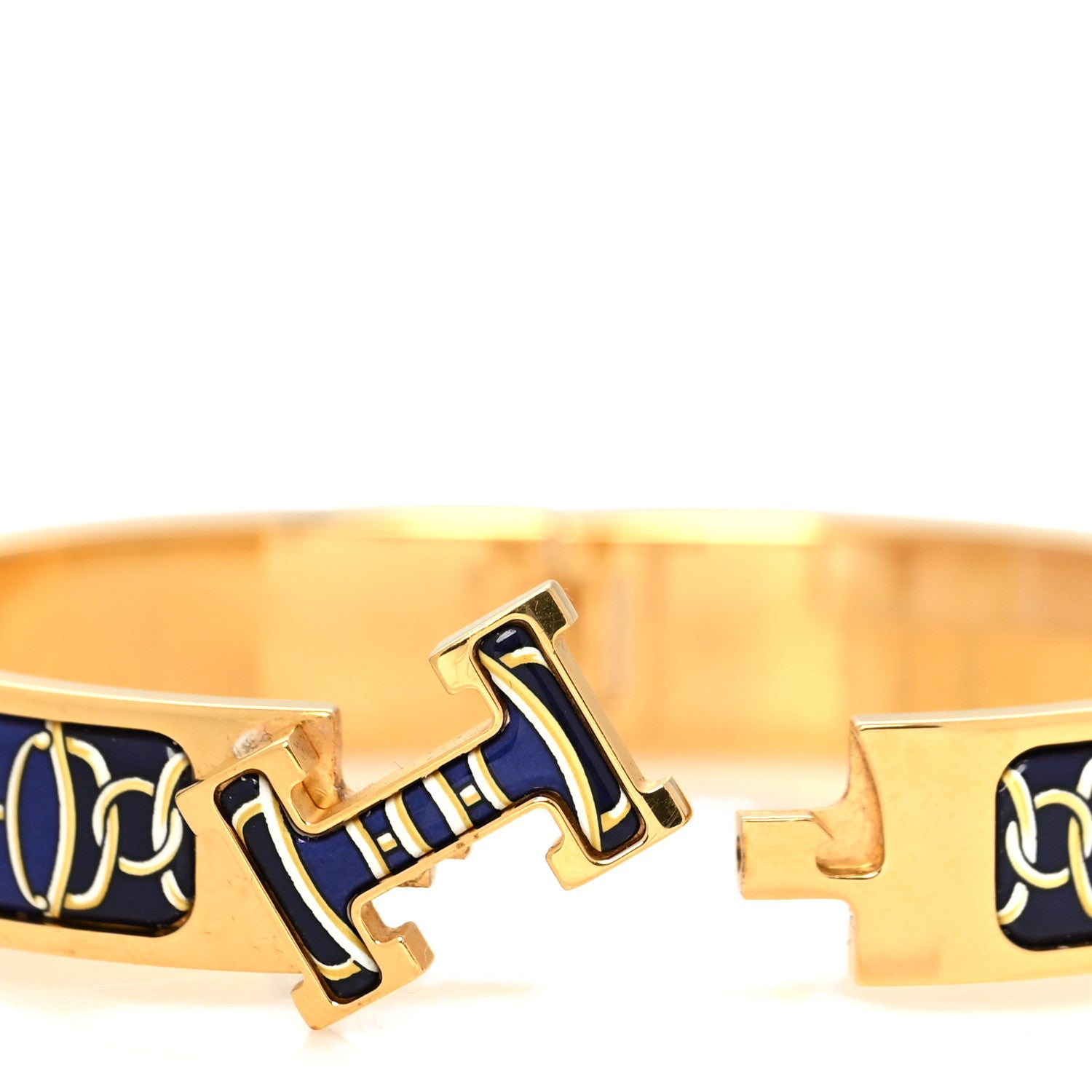 Hermes Enamel Narrow Print Clic Clac H Bracelet GM Marine Classique 4 of 5