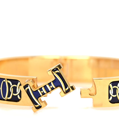 Hermes Enamel Narrow Print Clic Clac H Bracelet GM Marine Classique 4 of 5