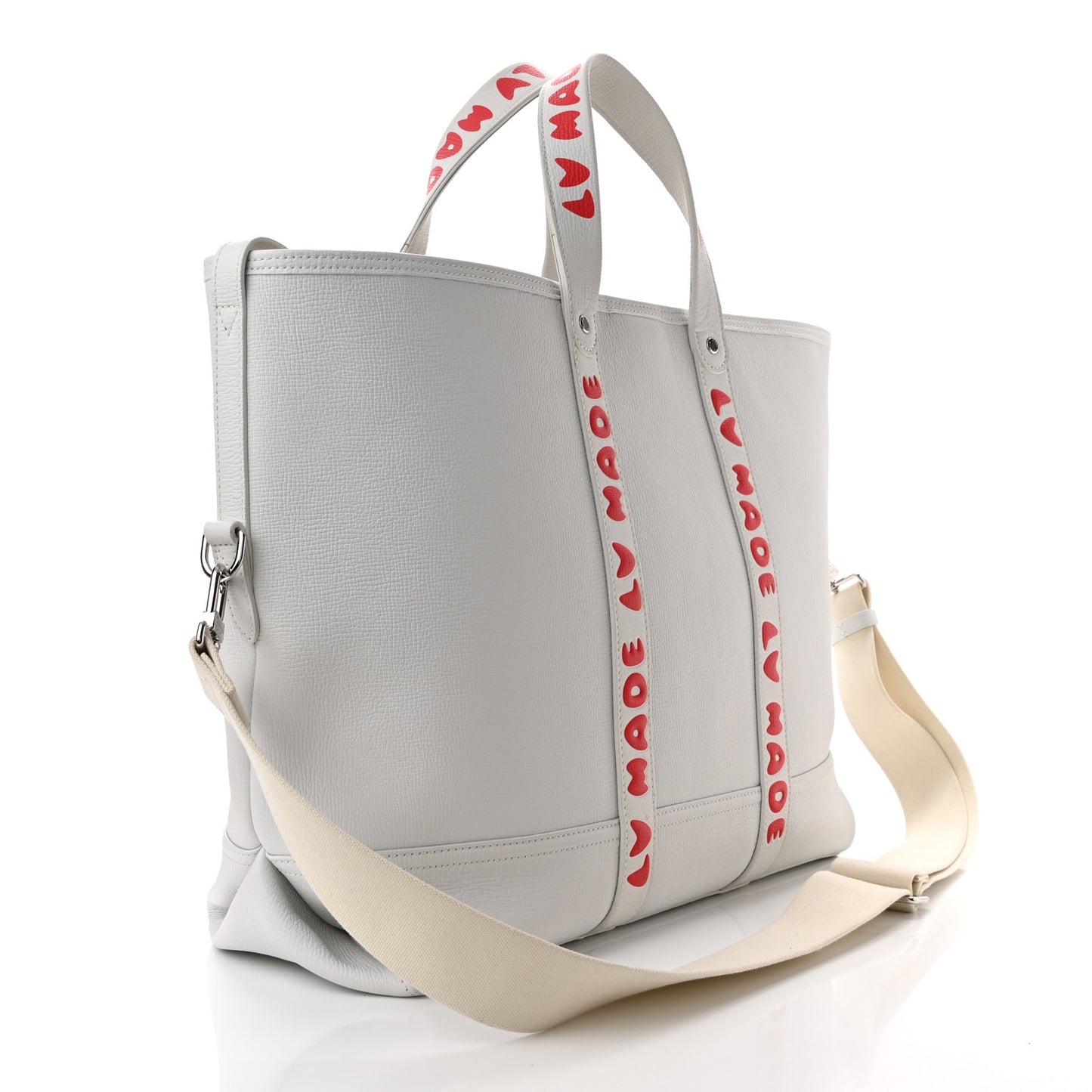 X NIGO Calfskin Tiger Journey Tote White