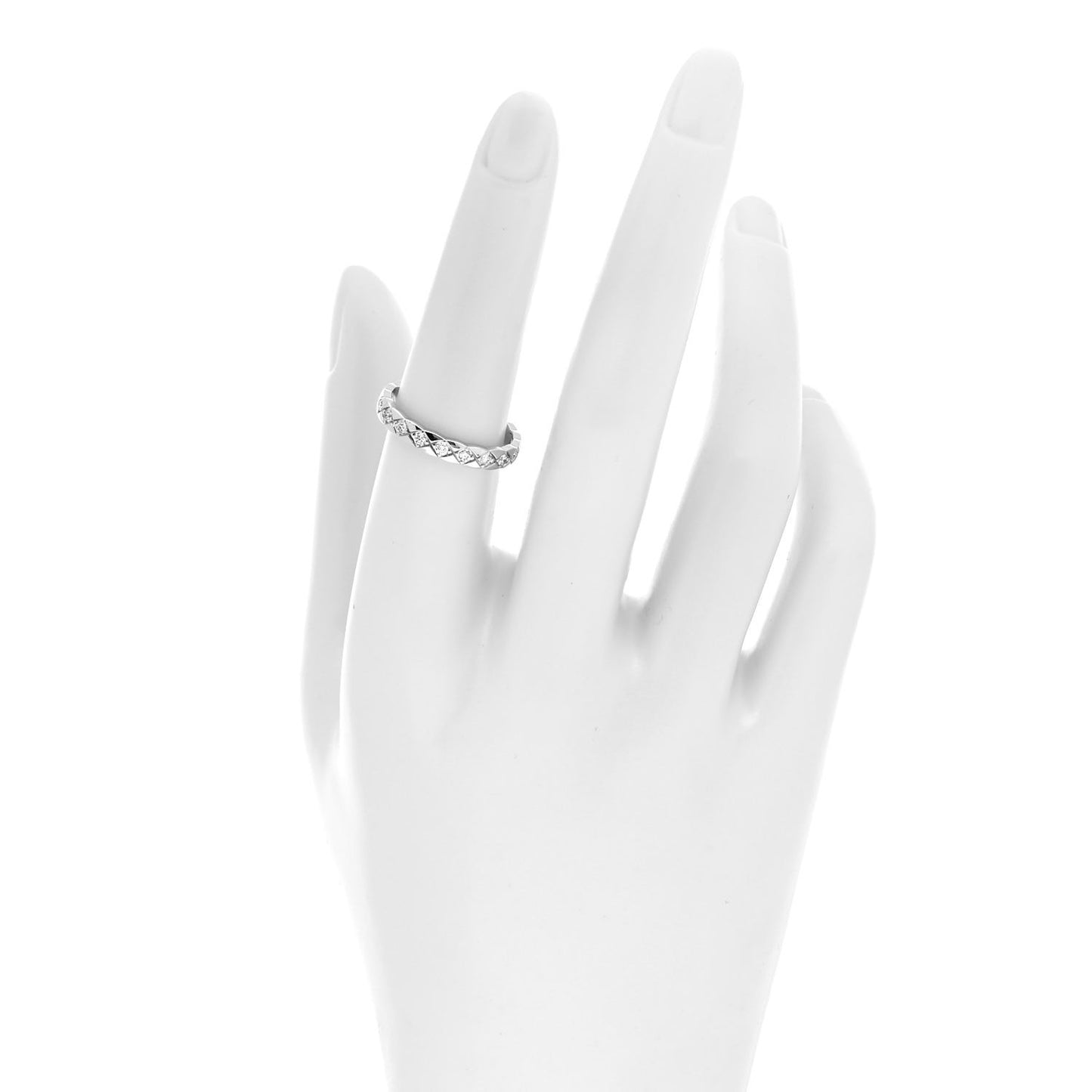 18K White Gold Diamond Mini Coco Crush Ring 54 6.75