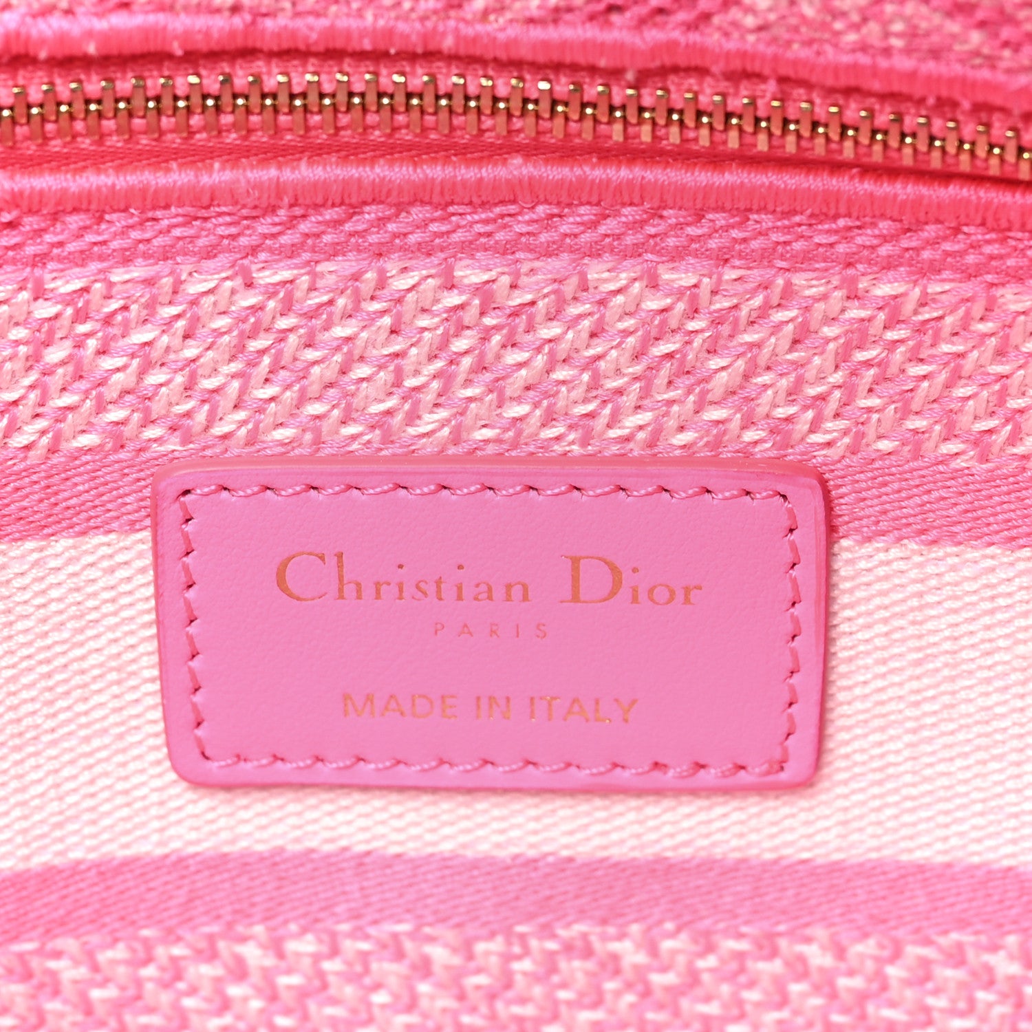 Christian Dior Canvas Toile De Jouy Reverse Embroidered Medium Lady D-Lite Fluorescent Pink 6 of 9