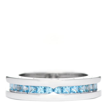 Bulgari 18K White Gold Blue Topaz B.Zero1 One-Band Ring 50 5.25 1 of 6