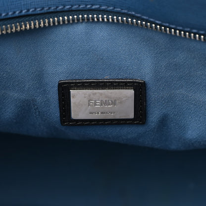 Fendi Vitello Elite Cuoio Monster Buggies Medium Roll Tote Black Multicolor Blue Cobalto 6 of 20