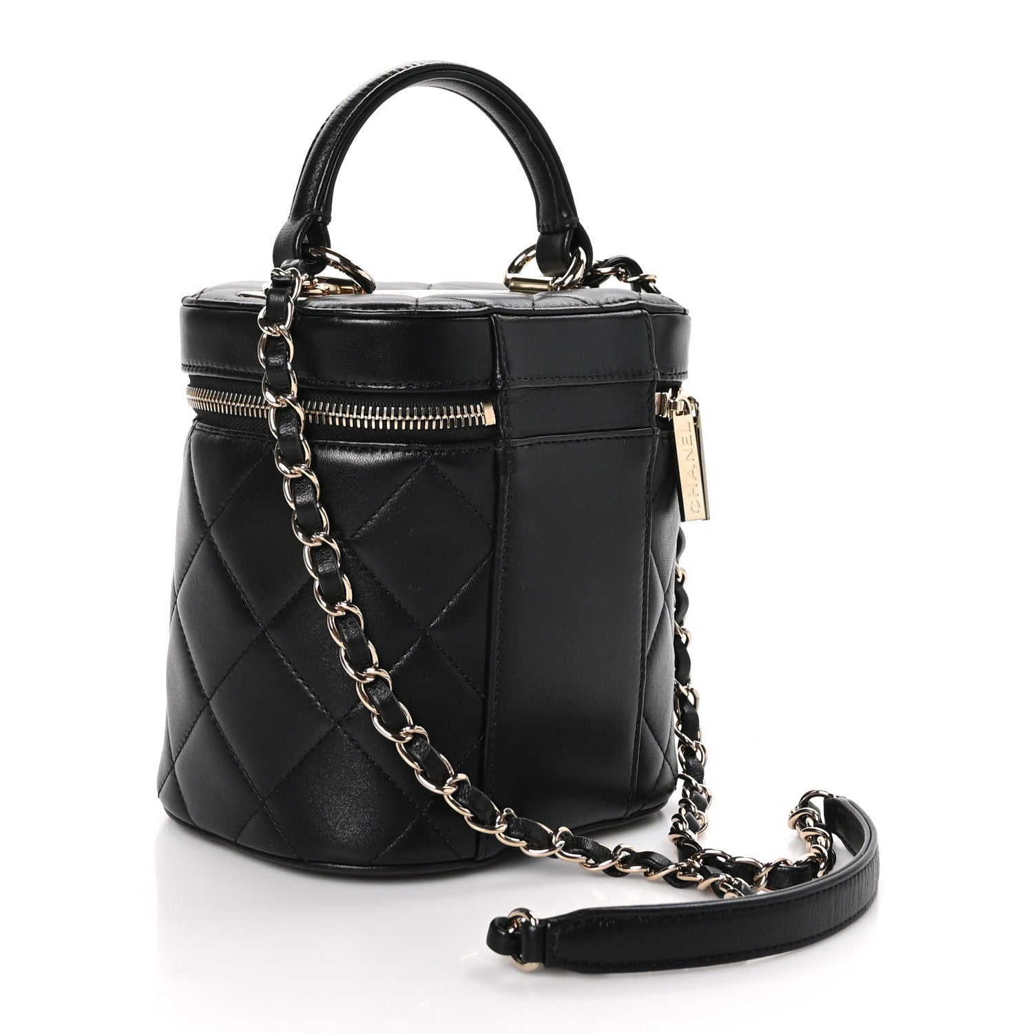 Chanel Lambskin Quilted Trendy Vanity Case Black 3 of 10