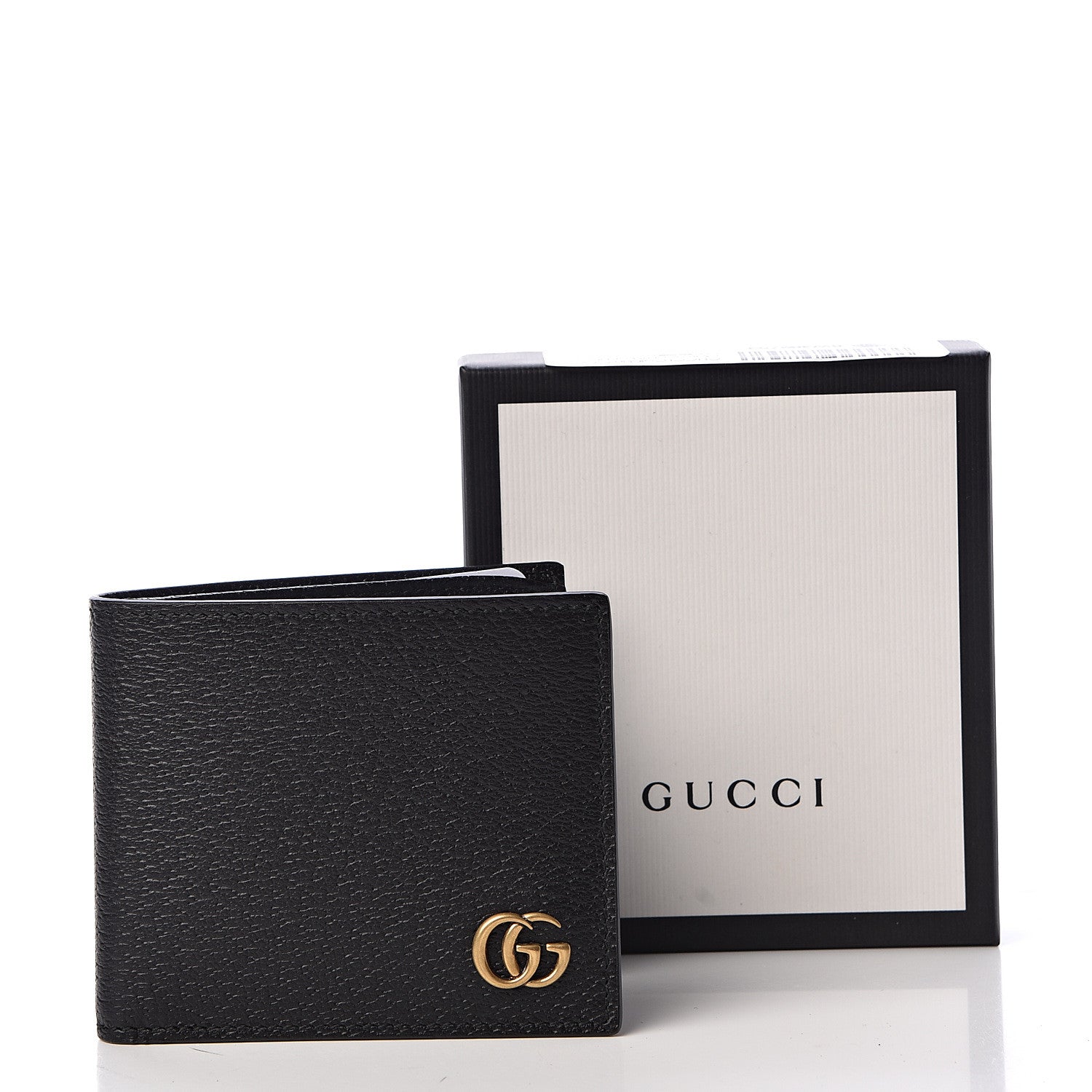 Gucci Calfskin Boar Effect GG Marmont Bi-Fold Wallet Black 8 of 8