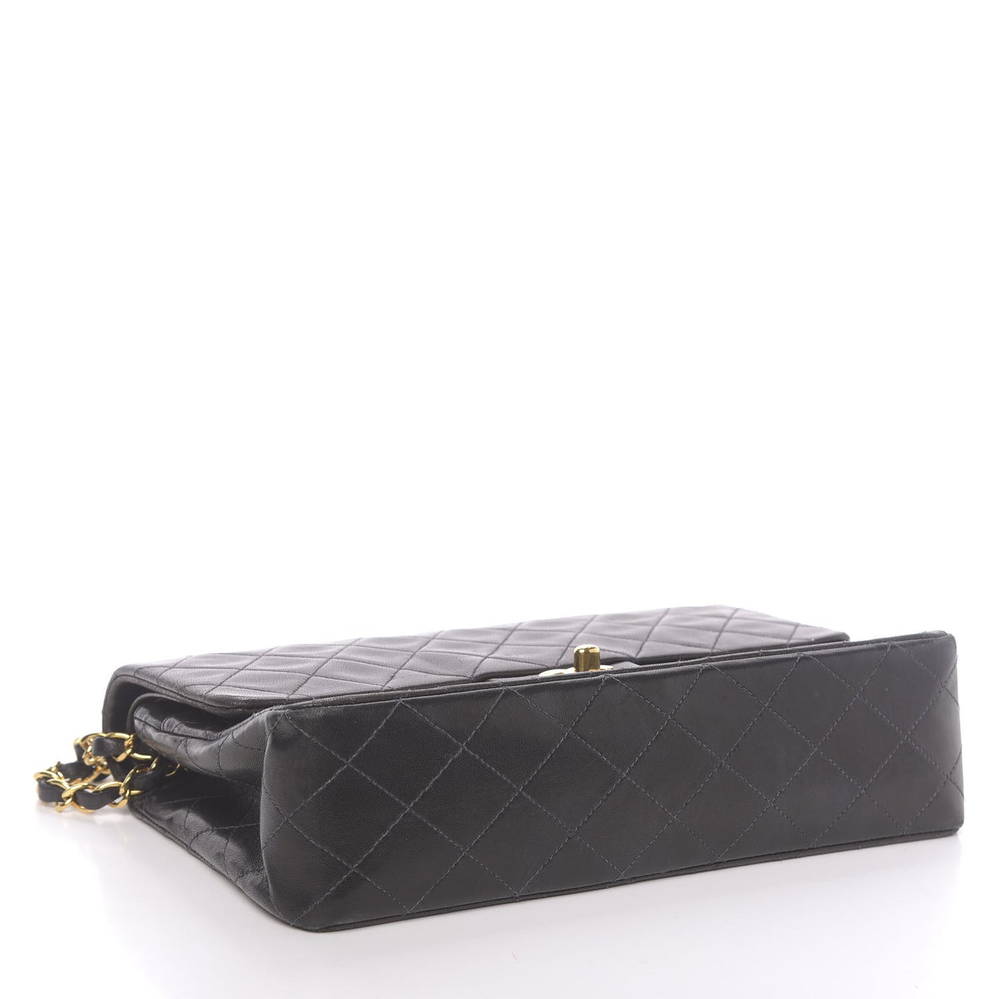Lambskin Quilted Medium Double Flap Brown