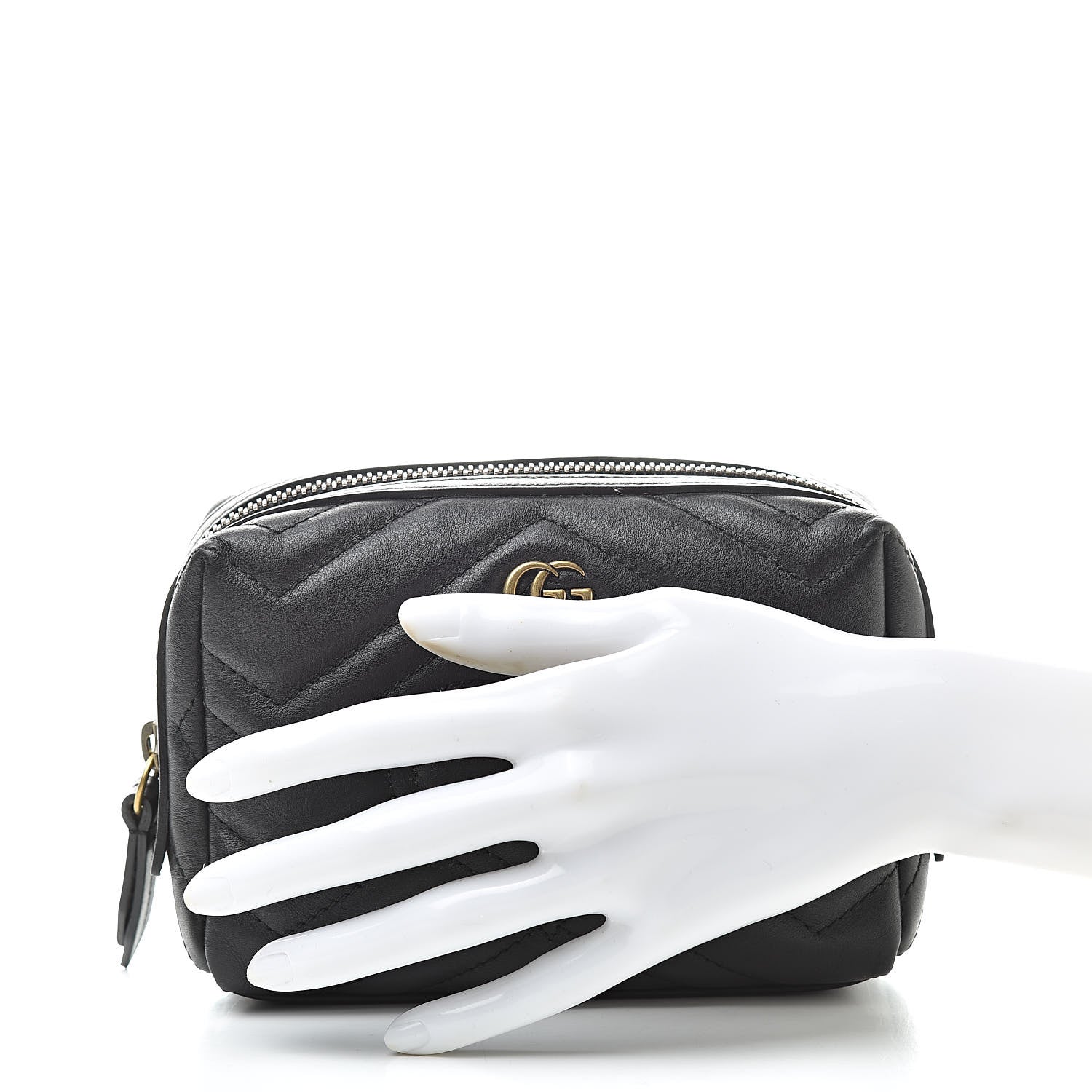 Gucci Calfskin Matelasse GG Marmont Cosmetic Case Black 2 of 9