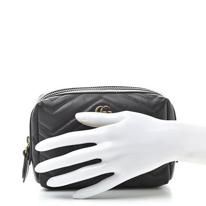 Gucci Calfskin Matelasse GG Marmont Cosmetic Case Black 2 of 9