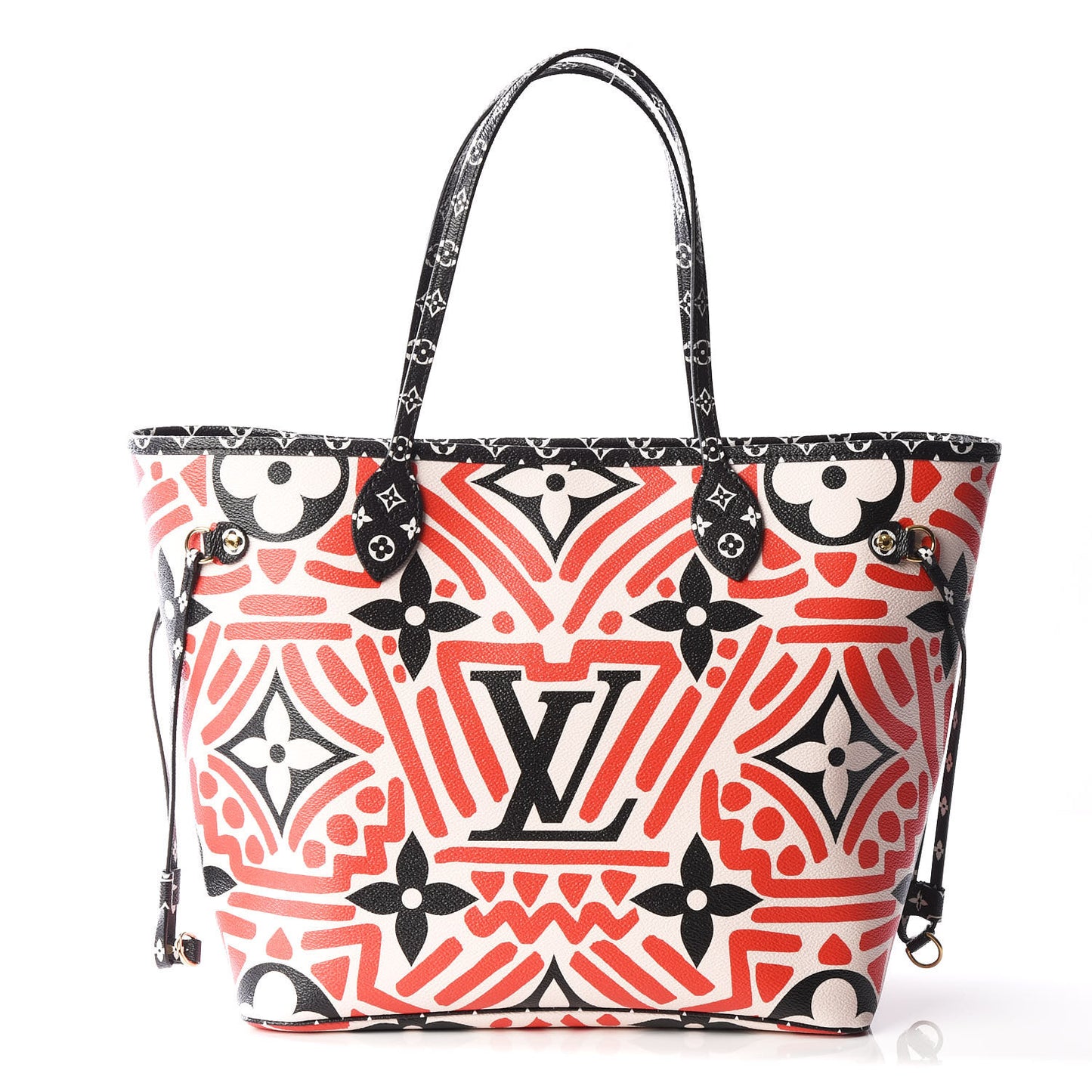 Monogram Giant Crafty Neverfull MM Creme Rouge Black
