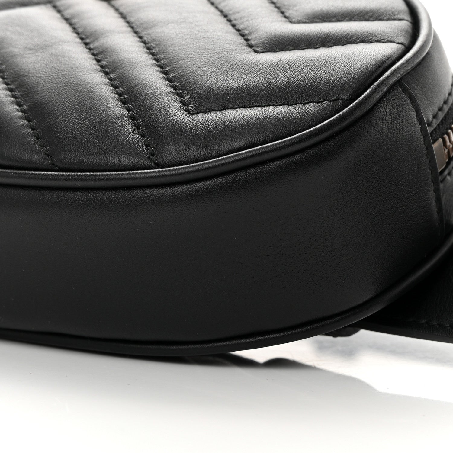 Gucci Calfskin Matelasse GG Marmont Belt Bag 85 34 Black 11 of 11