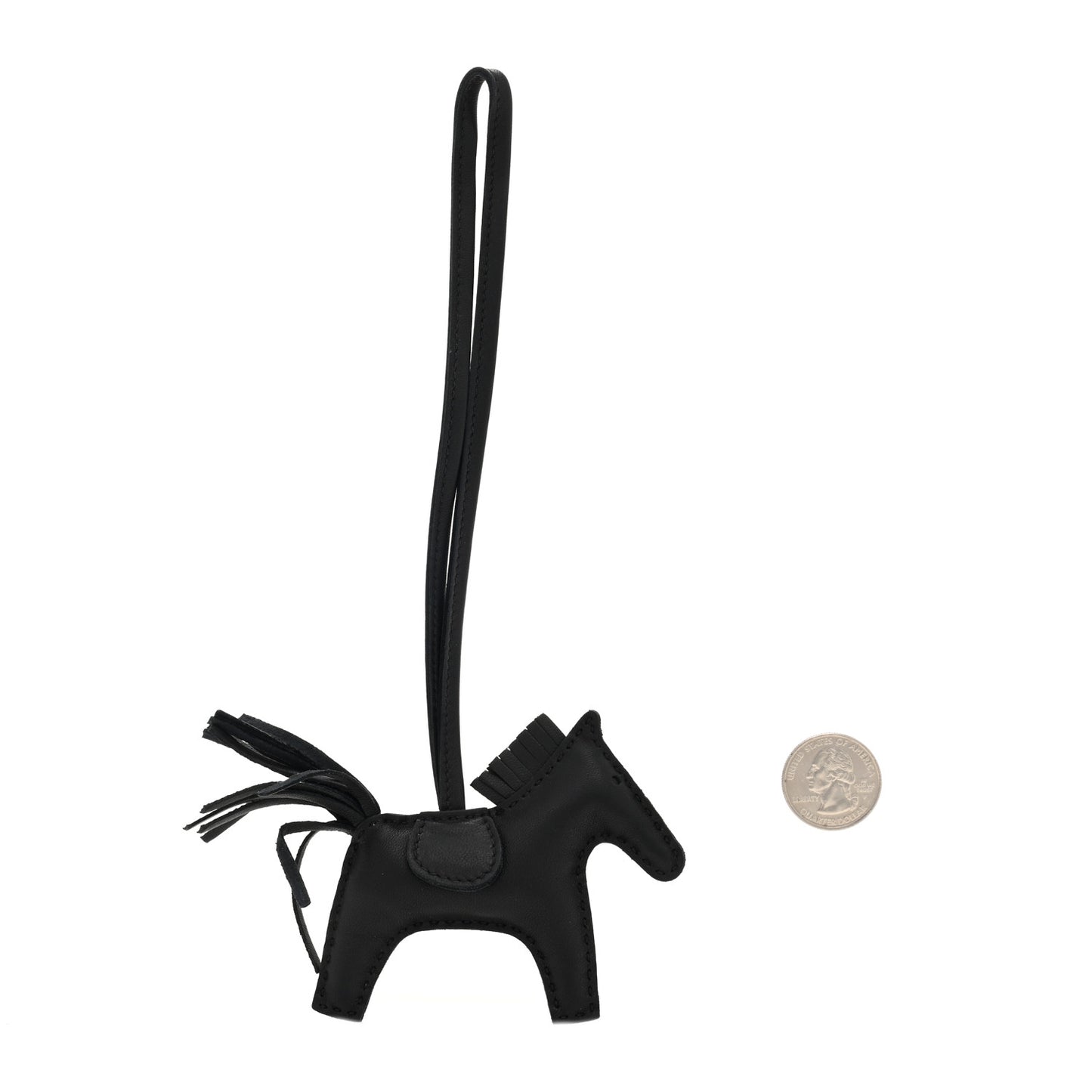 Milo Lambskin Grigri Rodeo Horse Bag Charm PM So Black