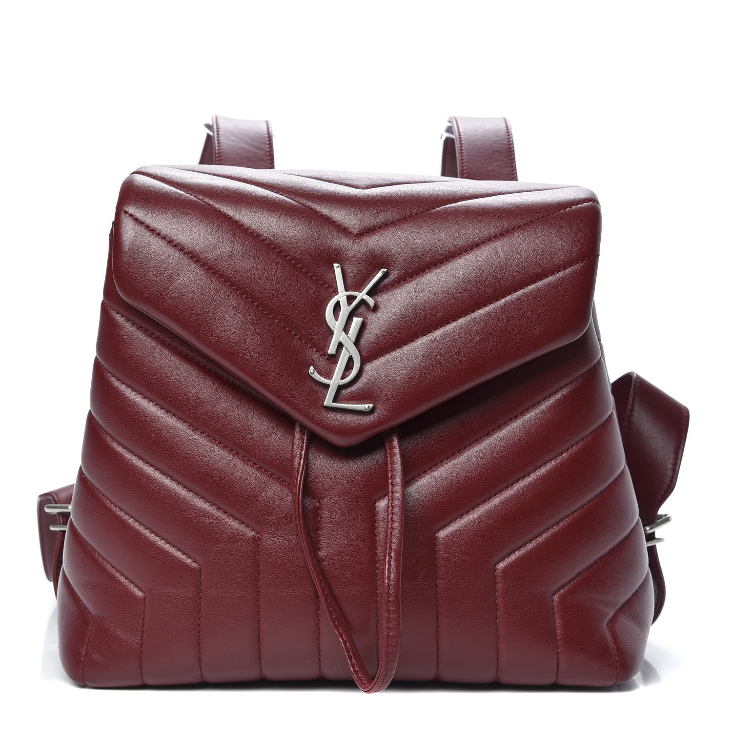 Saint Laurent Calfskin Y Quilted Monogram Small Loulou Backpack Red 1 of 8