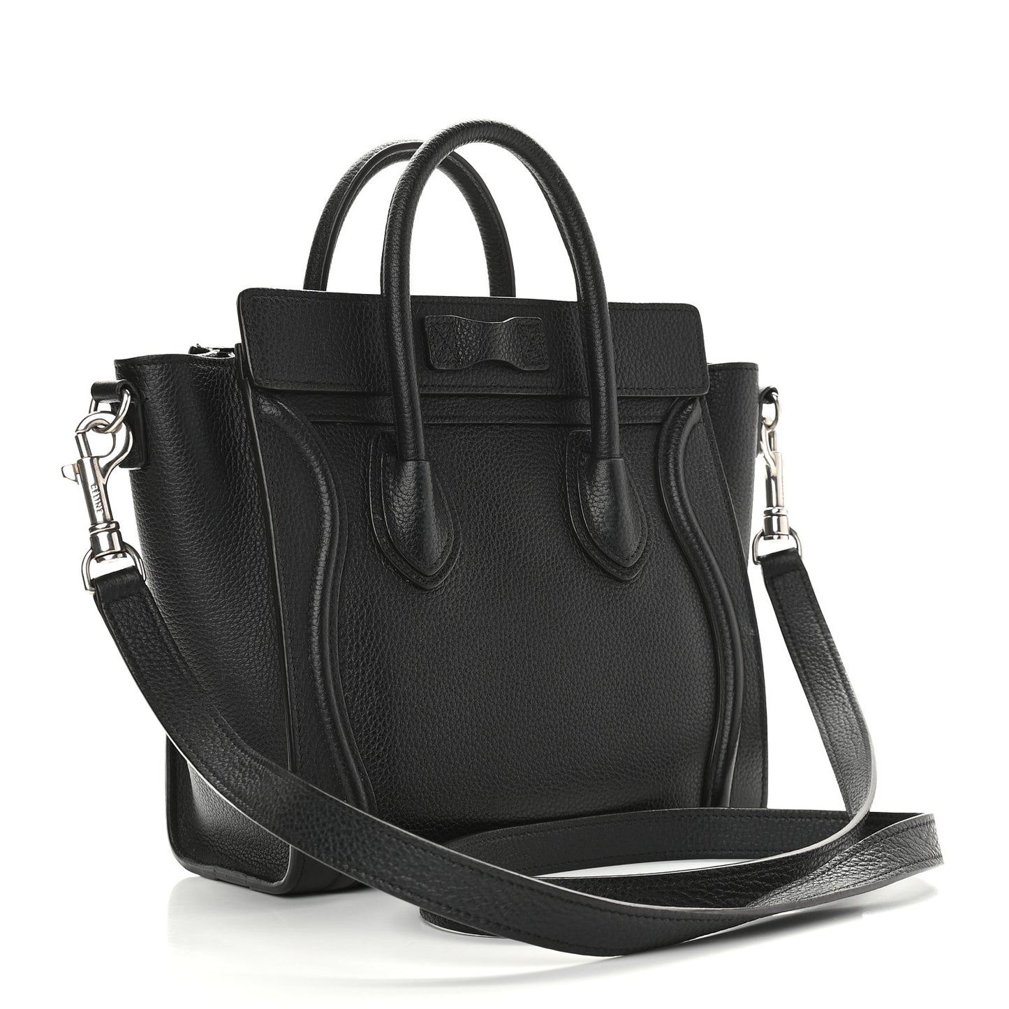 Drummed Calfskin Nano Luggage Black
