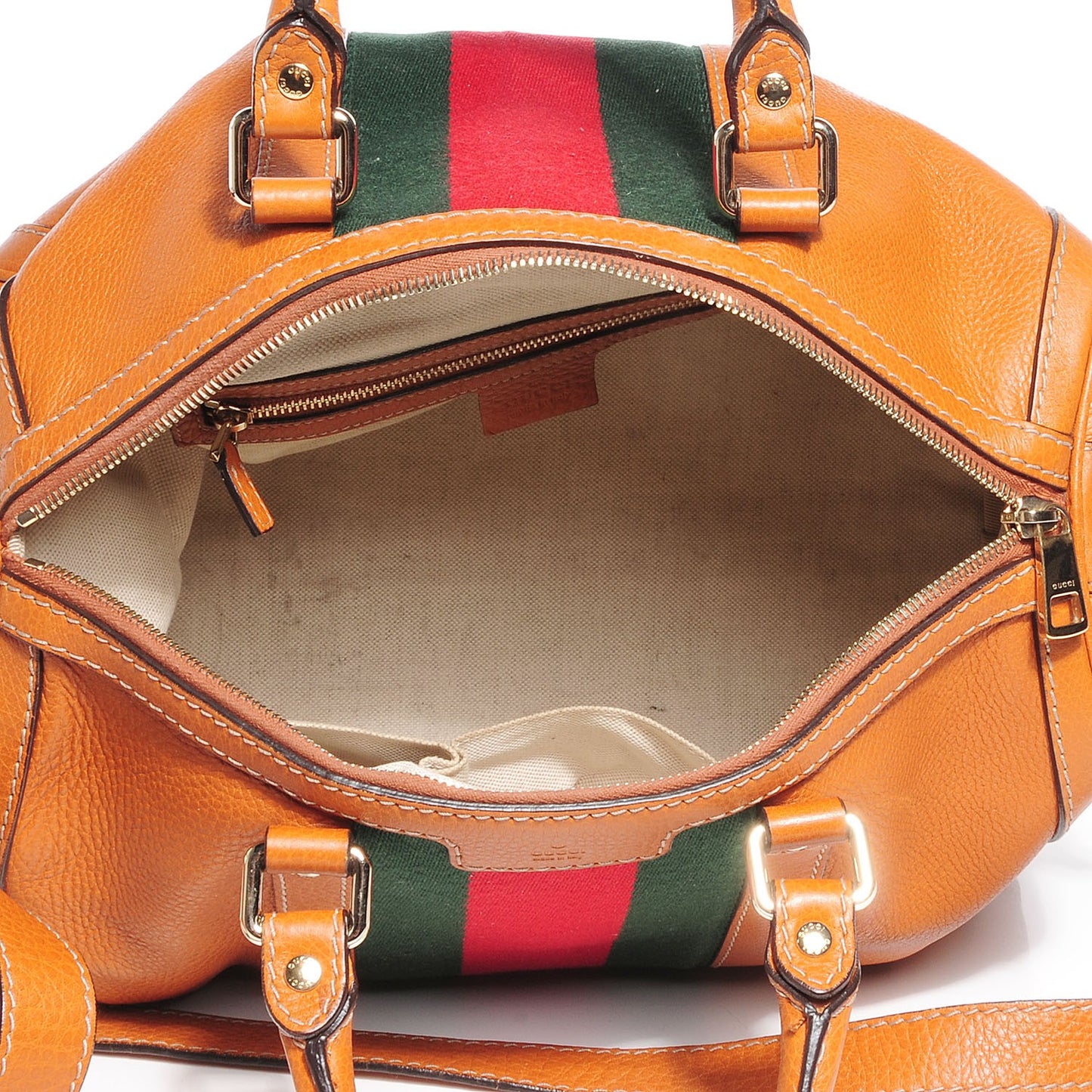 Leather Vintage Web Medium Boston Tobacco