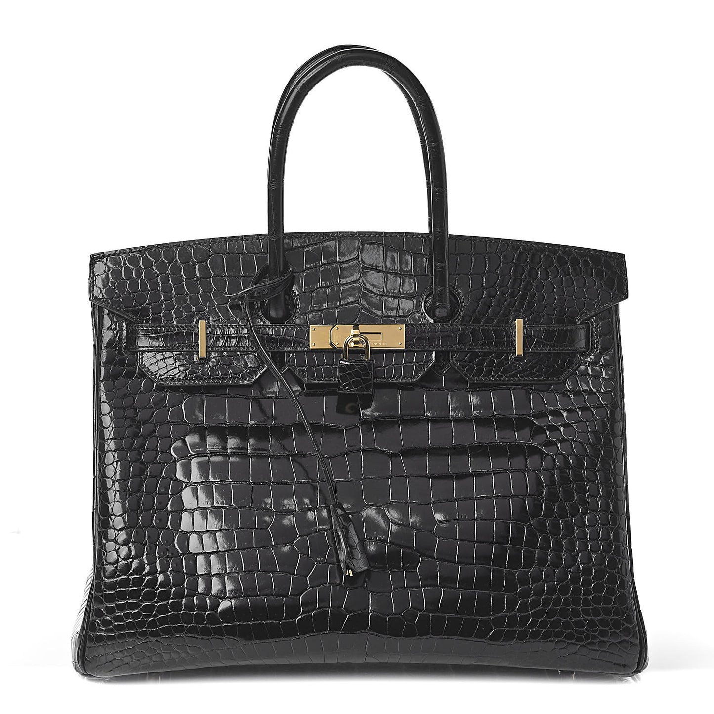 Shiny Porosus Crocodile Birkin 35 Black