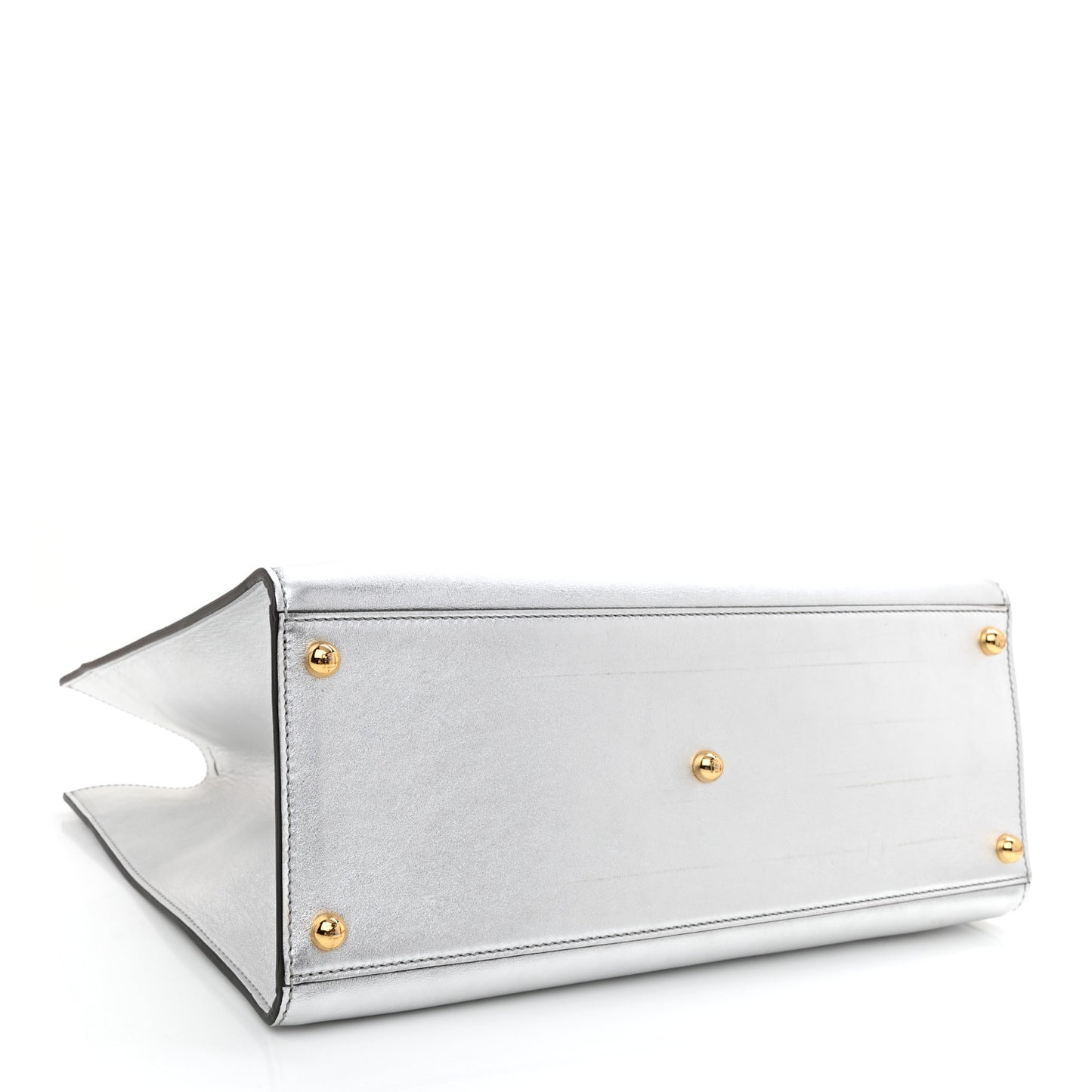Vitello Catalan Mirror Plexiglass Medium Fendi Sunshine Shopper Tote Argento
