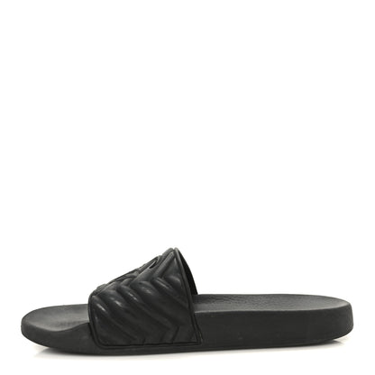 Gucci Rubber Matelasse Interlocking G Mens Slide Sandals 9 Black 1 of 9
