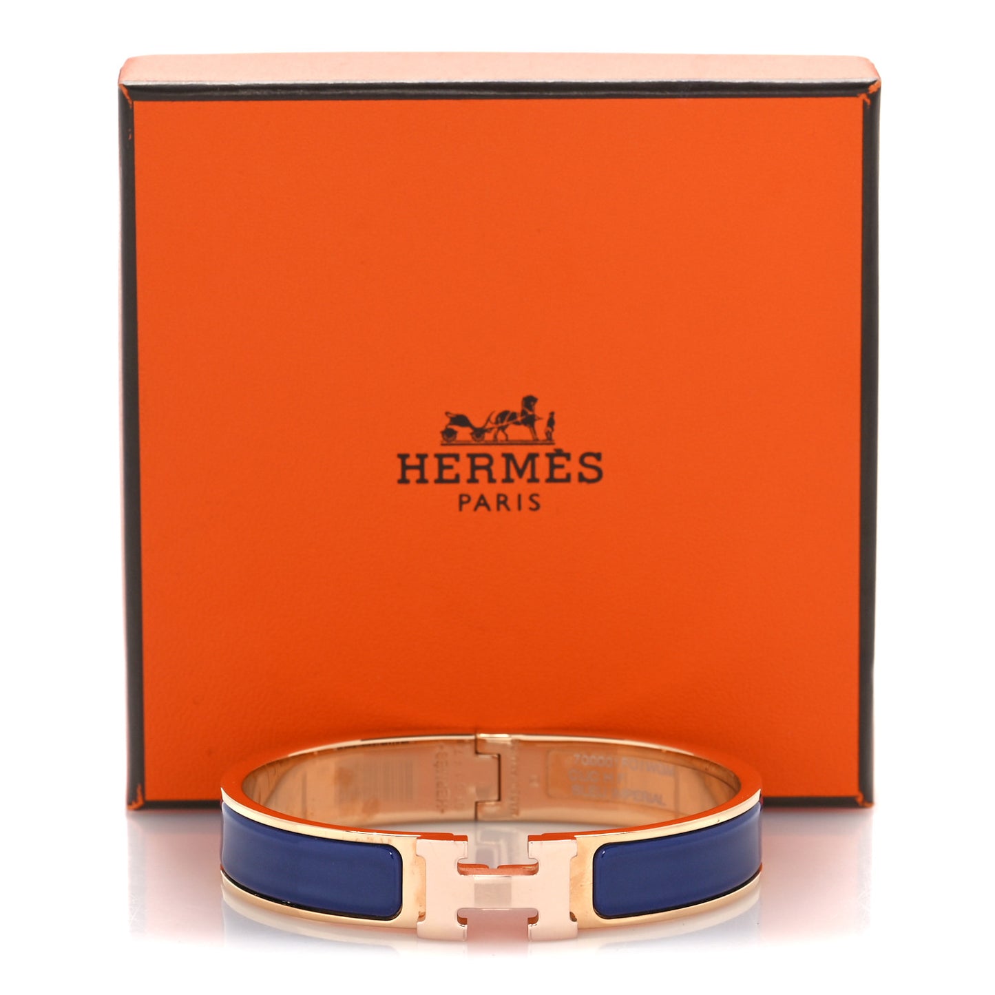 Enamel Narrow Clic Clac H Bracelet GM Bleu Imperial