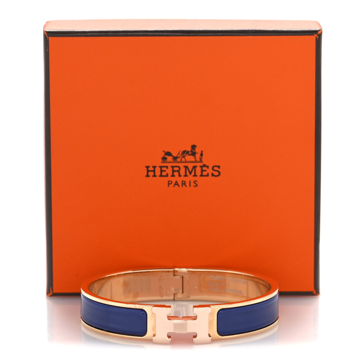 Hermes Enamel Narrow Clic Clac H Bracelet GM Bleu Imperial 7 of 7