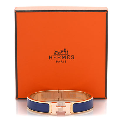 Hermes Enamel Narrow Clic Clac H Bracelet GM Bleu Imperial 7 of 7