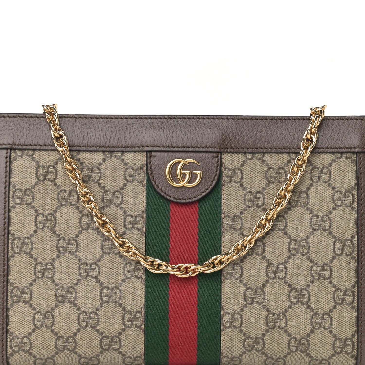 Gucci GG Supreme Monogram Web Small Ophidia Chain Shoulder Bag Brown 8 of 14