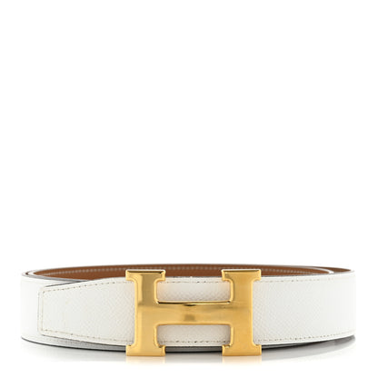 Hermes Epsom 32mm H Belt 100 40 White Gold 1 of 7