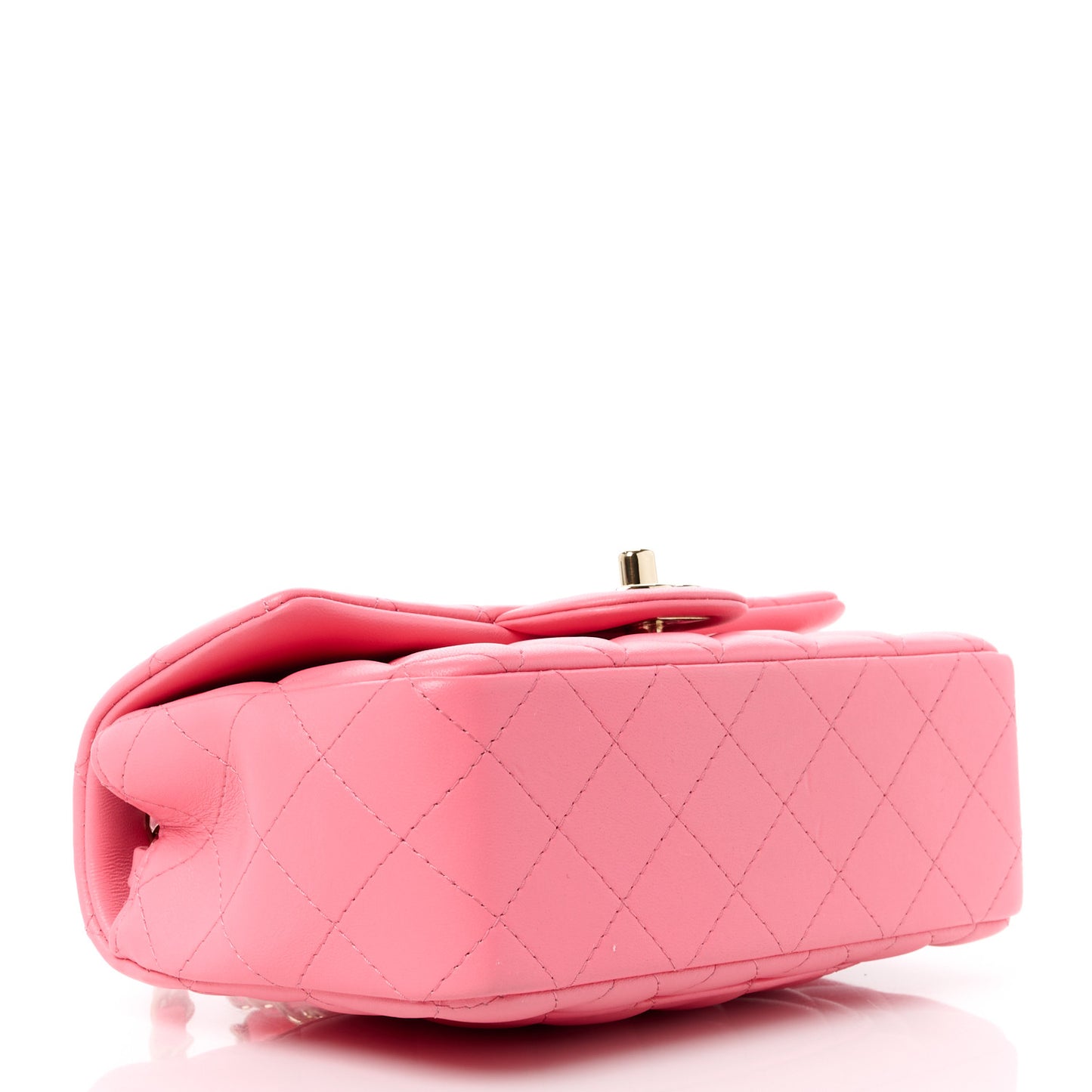 Lambskin Quilted Mini Rectangular Flap Pink