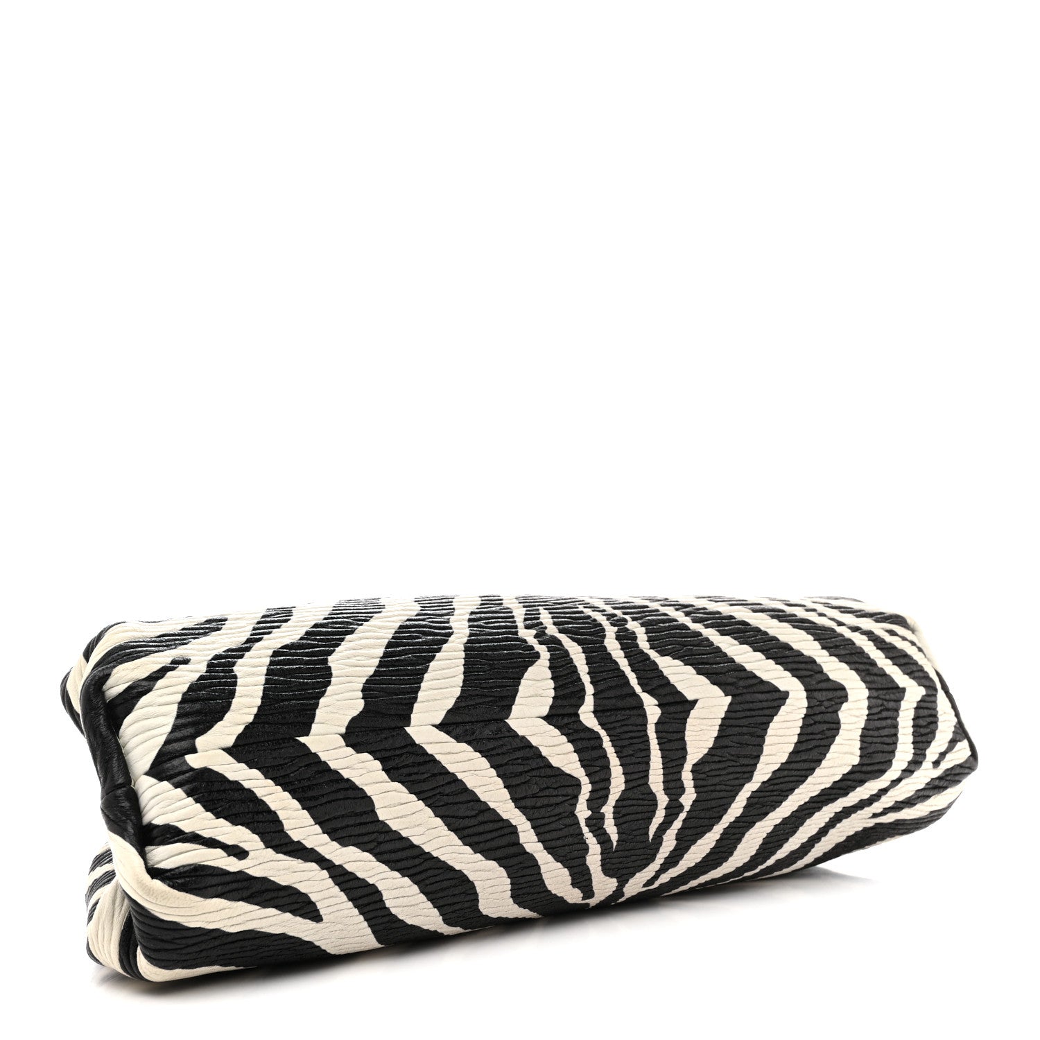 Bottega Veneta Nappa Zebra Print The Pouch Oversized Clutch White Black 4 of 13