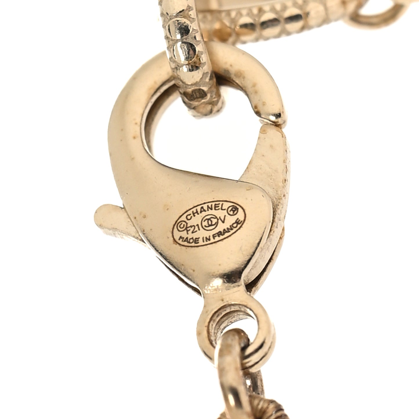 Graduated Pearl CC Short Necklace Gold