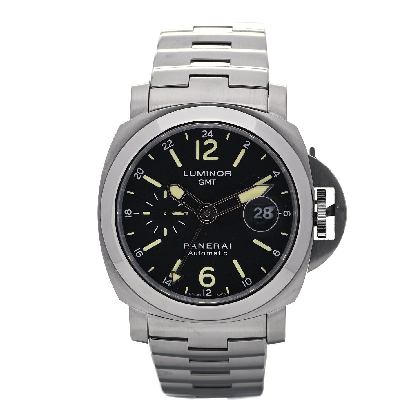 Stainless Steel 44mm Luminor GMT Automatic Watch Black PAM00297