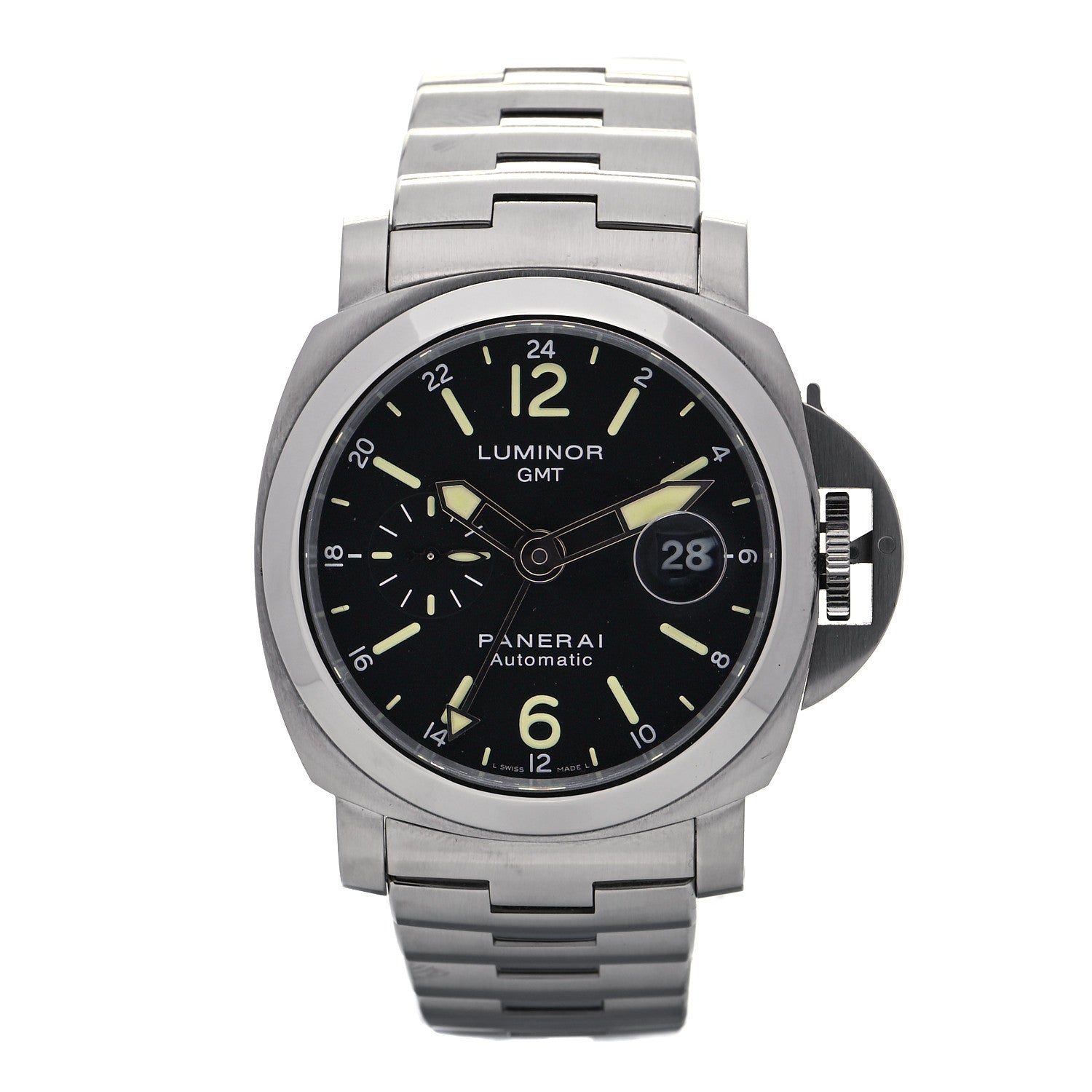 Panerai Stainless Steel 44mm Luminor GMT Automatic Watch Black PAM00297 1 of 7