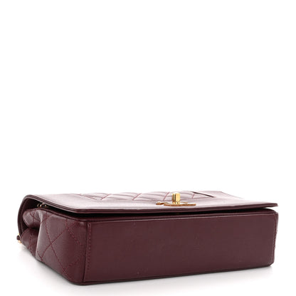 Chanel Sheepskin Quilted Vintage Mademoiselle Flap Dark Red 4 of 10