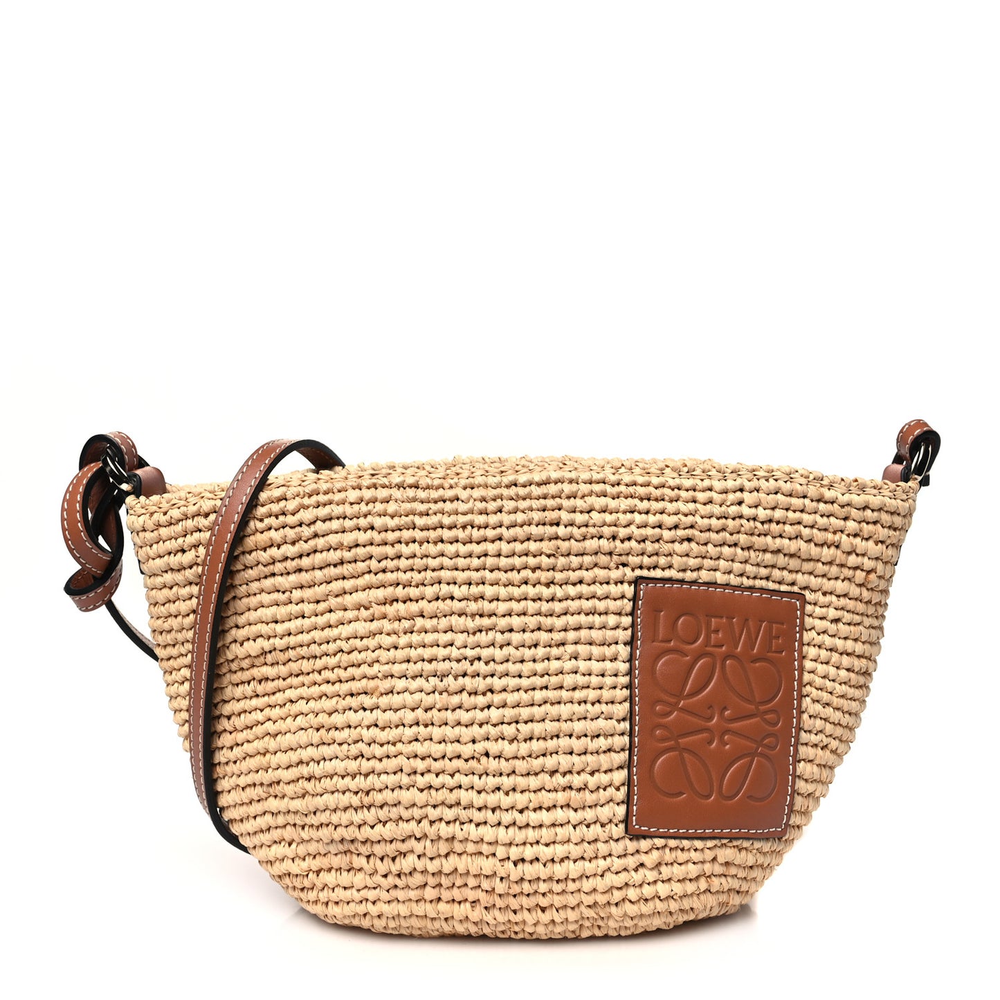 Calfskin Raffia Paulas Ibiza Pochette Bag Natural Tan