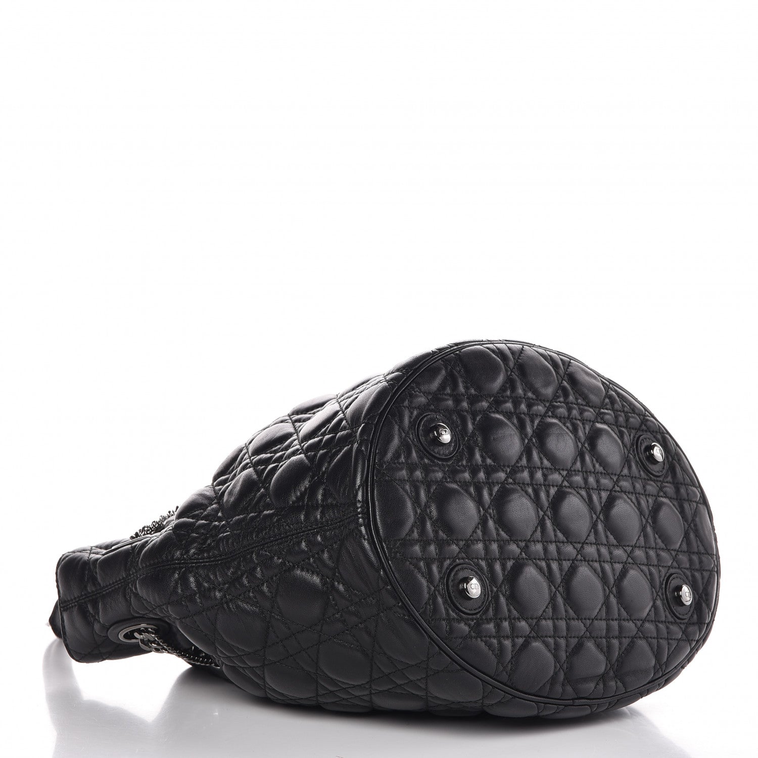 Christian Dior Lambskin Cannage Chri Chri Drawstring Bag Black 4 of 7