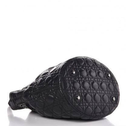 Christian Dior Lambskin Cannage Chri Chri Drawstring Bag Black 4 of 7