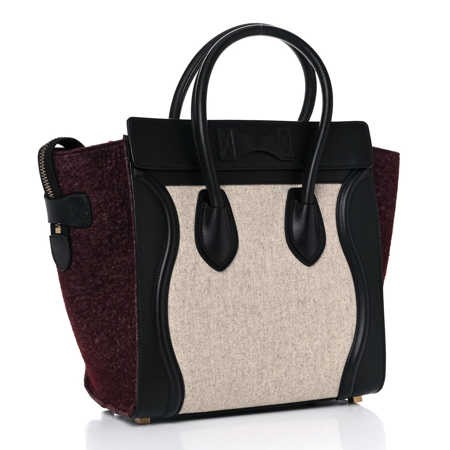 Felt Smooth Calfskin Micro Tri-Color Micro Luggage Beige