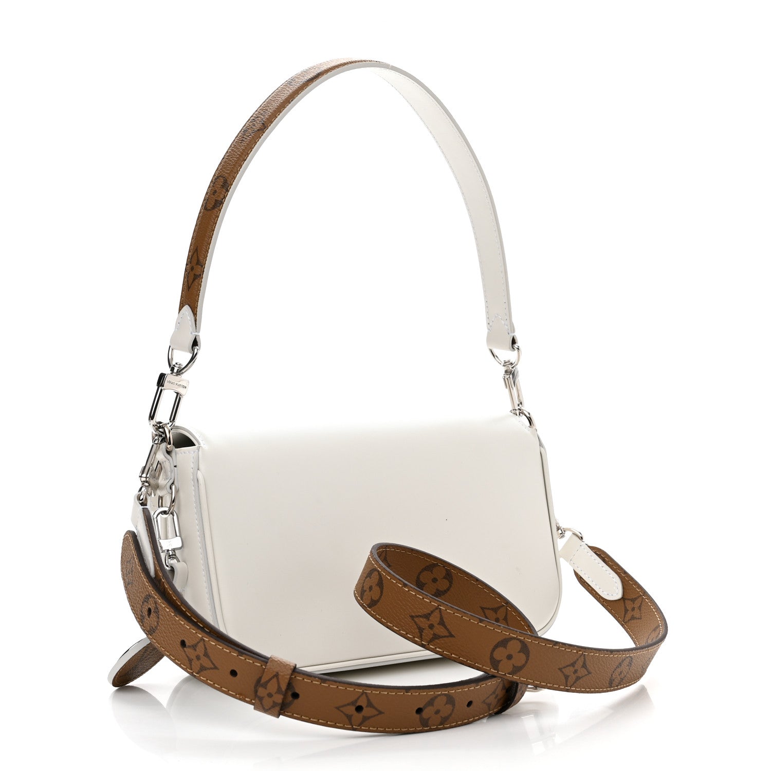 Louis Vuitton Calfskin Reverse Monogram Swing White 3 of 9