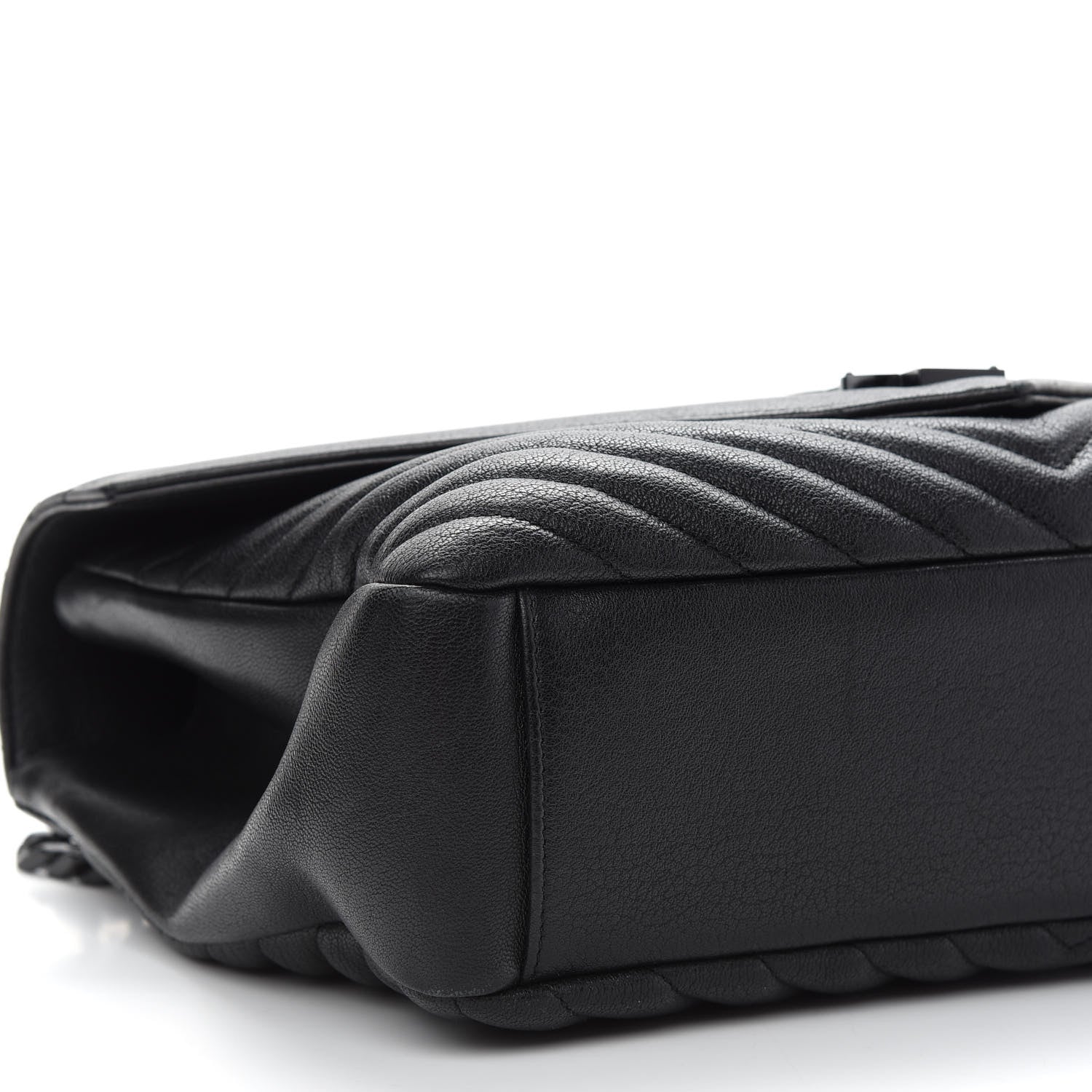 Saint Laurent Sheepskin Matelasse Chevron Monogram Monochrome Monochrome Large College Satchel Black 8 of 9