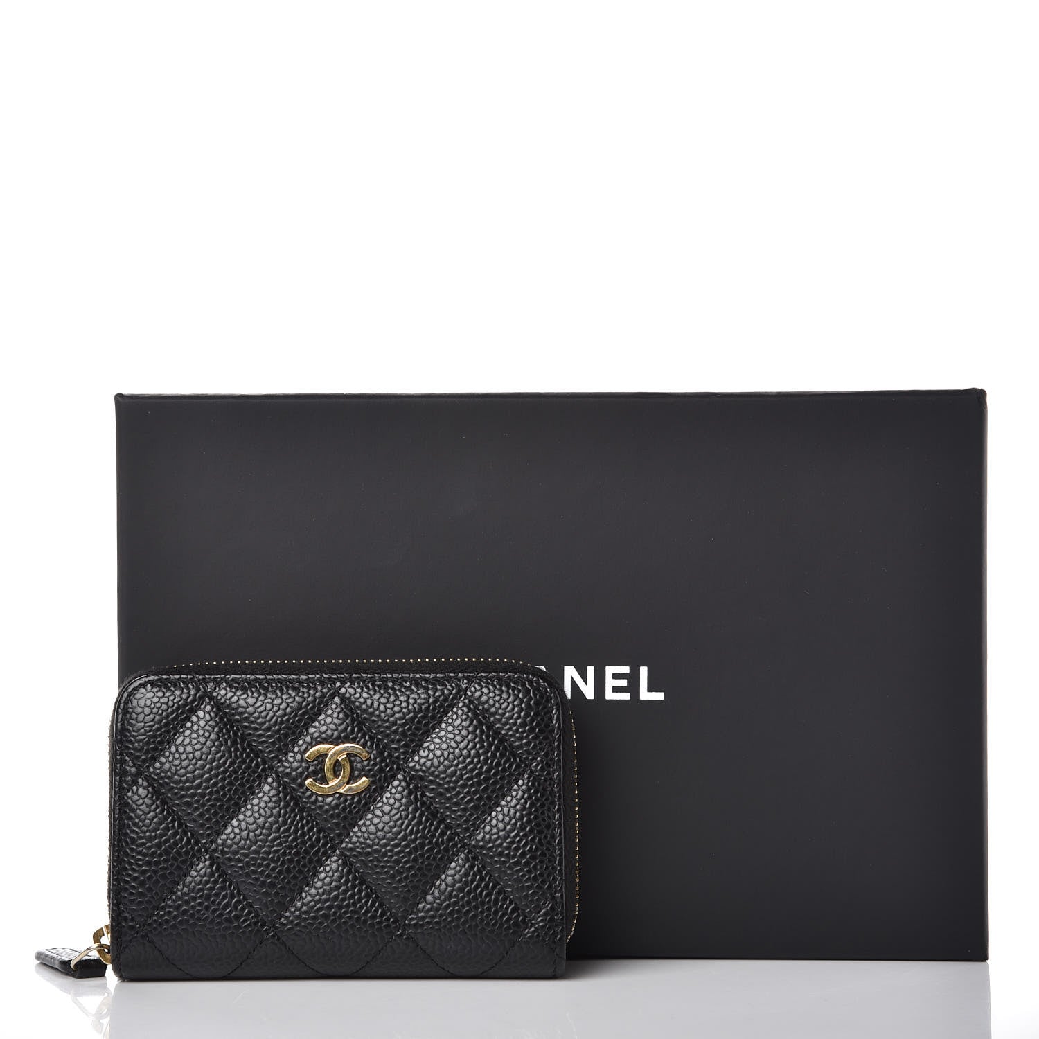 Chanel Caviar Quilted Zip Coin Purse Black 8 of 8