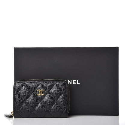 Chanel Caviar Quilted Zip Coin Purse Black 8 of 8