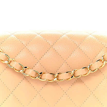 Chanel Caviar Quilted Medium Double Flap Beige Clair 8 of 11
