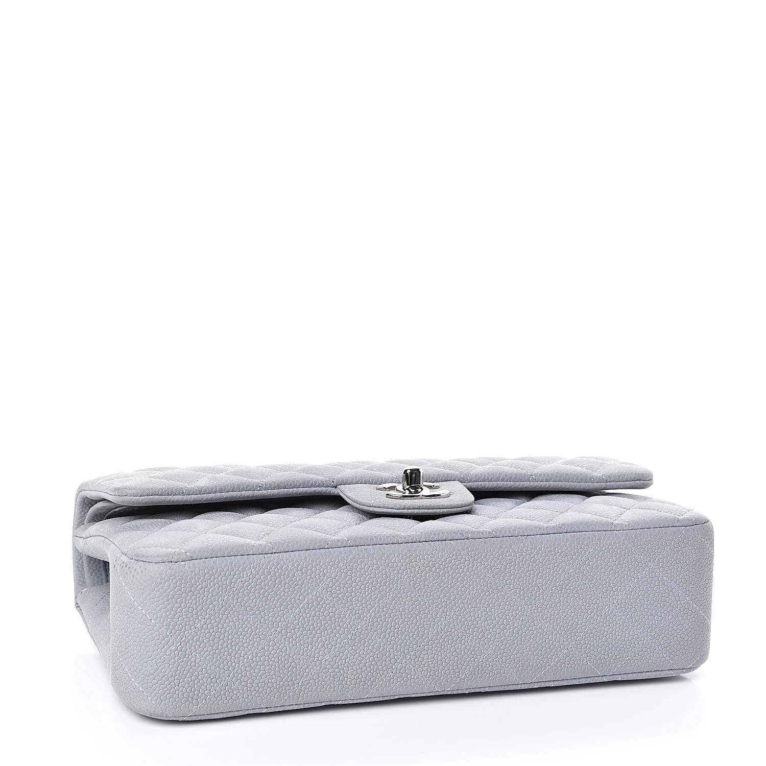 Chanel Iridescent Caviar Quilted Medium Double Flap Light Grey 4 of 14