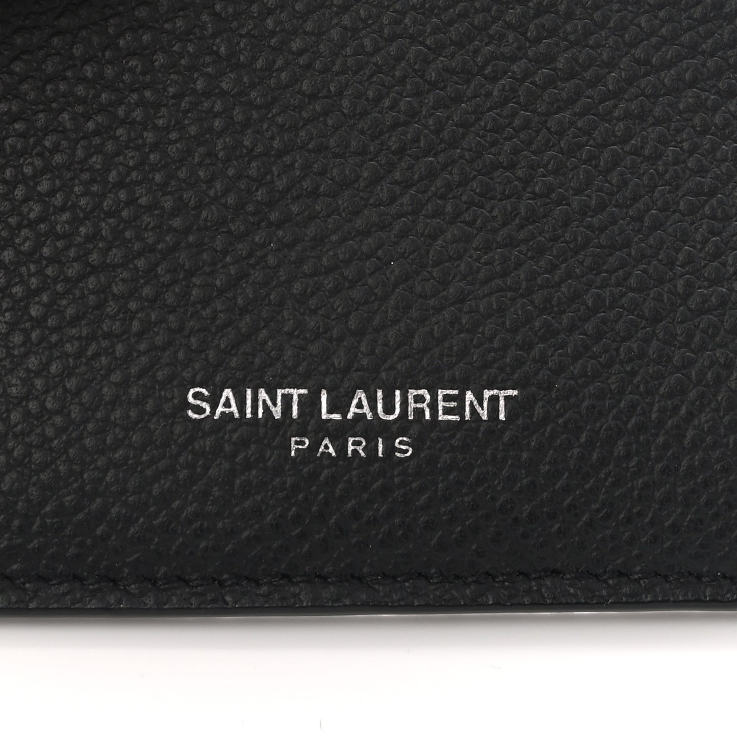 Grained Calfskin 5 Fragments Zip Pouch Card Holder Black